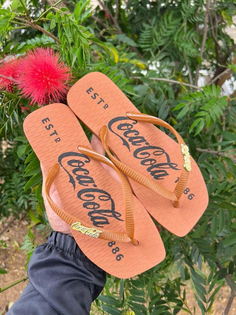 C O C A TRADITIONAL THONG FLIP-FLOPS C.C MICRO EXPANDED C - 駝色 - 查看 1
