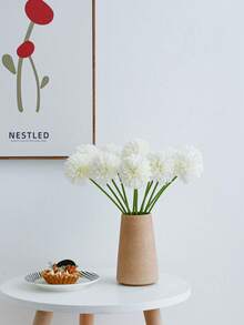 16/8/4/1pc Artificial Chrysanthemum Ball Flowers Silver Dandelion Hydrangea Arrangement Bouquet Present For Friends Bridal Wedding Bouquet Decor For Home Office Coffee House Party Wedding Decoration,Valentine's Day Gift - Silver - View 9