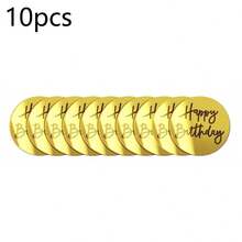 5/10/20 chiếc Topper bánh cupcake mừng sinh nhật bằng acrylic hình tròn dùng cho tiệc sinh nhật, đồ tráng miệng, đồ dùng trang trí bánh - Nhiều màu - Xem 10