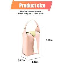 New Car Tissue Holder, Large Car Headrest Hanging Tissue Box Cover, PU Leather Auto Napkin Holder, Universal Vehicle Backseat Paper Organizer For Cars Sun Visor (Pink) - Pink - View 2