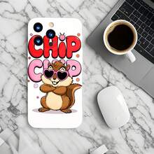 1PC Phone Case ,  Chip And Dale Pattern Print , Stylish Phone Case, Phone Decoration, All-around Lens Protection, Creative Small Gift, Funny Gift for Boys and Girls - Negro - Ver 6