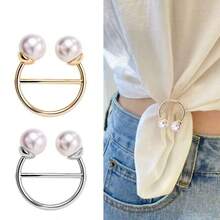 1pc/2pcs Fixed Clip Set - Faux Pearl Design, Scarf Clips, Handkerchief Clips, Versatile - Multicolor - View 11