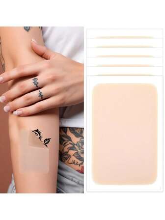 5 st tatueringsklistermärken vattentäta, svettbeständiga klistermärken vattentäta tatueringsärr födelsemärken, ultratunna osynliga hudfärgade concealerklistermärken