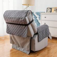 Waterproof Recliner Cover With Pockets, Anti-Slip Elastic Straps Pet Proof Slipcover For Furniture Protection - Dark Grey - View 7