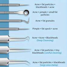 Set Of 8 Blackhead Removal Tools - Stainless Steel Blemish And Acne Extraction Tools - Professional Acne Squeezing Set Suitable For All Skin Types, Facial Care Tools With Portable Case - Odorless - 8-piece Set - View 5