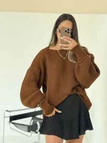 Women's Modal Knit, Modal Knit Blouse, Modal Knit Sweater, Summer Modal Knit, Autumn/Winter Modal Knit, Long-Sleeved Modal Knit, Lightweight Modal Knit, Comfy Modal Knit, Women's Fashion, Elegant And Comfortable Look, Versatile Piece, Chic Basic, Versatile Clothing, Minimalist Style, High Quality, Soft Fabric, Timeless Piece, Comfortable Knit, Soft And Lightweight Fabric, Non-Itchy Knit, Stylish Knit, Look With Knit, Knit For Work, Elegant Knit, Mid-Season Knit, Knit For Cool Days, Lightweight Knit For Summer. - 鏽棕色 - 查看 4