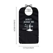 1pc Premium Adult Bib, Reusable Clothing Protector For Elderly Eating, Black With English Text Print, 33 Inches X 17 Inches - Multicolor - View 13
