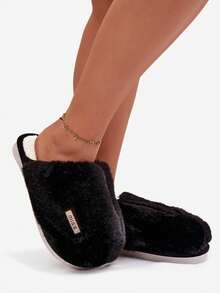 Pantufas Femininas, Quentinhas E Confortáveis, Modelo Belinna, Com Palmilha Macia E Sola Antiderrapante, Nas Cores Violeta, Preta E Cinza. - Preto - Ver 9