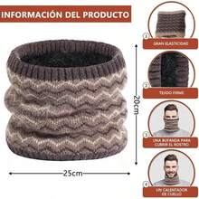 Conjunto Completo de Sombrero, con Gorros para , Guantes Tactiles, Bufandas, con Forro de Felpa, para Clima Fro Actividad al Aire Libre Esquiar Ciclismo - Marrón - Ver 5