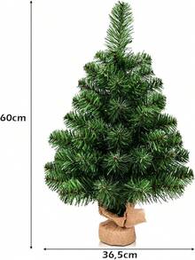 COSTWAY 60 Cm Small Christmas Tree, Mini Christmas Tree With 50 Branches And Base, Artificial Table Christmas Tree Diameter 40 Cm For Home Office - No Lighting. - View 3