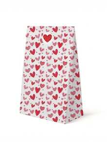 13pcs/Set Valentine's Day Gift Bags With Heart Stickers - Pink And White Heart Pattern Party Gift Bags With Adhesive Labels, Suitable For Valentine's Day, Wedding, Birthday And Anniversary Occasions. (Loose Paper Gift Bags) - Multicolor - View 7