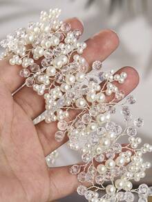 1 buc Vintage mireasă coafură lucrată manual nunta bandă de păr păr viță de vie cristal perlă falsă bandă de păr mireasă nunta accesorii de păr accesorii de Ziua Îndrăgostiților