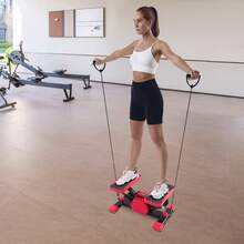 SENDERPICK Portable Pedal Exerciser With Pull Ropes Multifunctional Foot Pedal Exercise Machine - Red and Black - View 3