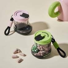 Boots便携式四格旋转药盒，带锁扣和透明盖 - 防潮药盒，带标签隔层，塑料材质，带钥匙锁，适合旅行、居家或外出时存放药物 - 是日常药物管理的理想之选，密封防潮 - 彩色 - 查看 3