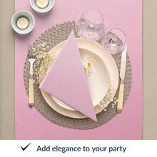 PAW - 50 Pieces Pink Linen-Feel Paper Napkins 16inch X 16inch, Monocolor Disposable Cloth-Like Napkins, Light Pink Dinner Napkins For Shower, Gender Reveal Party, Wedding, Picnic,DinnerNapkins,Pink - 嬰兒粉 - 查看 6