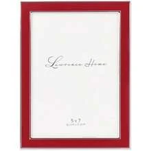 Lawrence Frames 586146 Metal with White Enamel Picture Frame, 4 by 6 inch, Silver Plated(Rojo 12,7 x 17,78 cm (5x7 pulg.)) - Multicolor - Ver 1