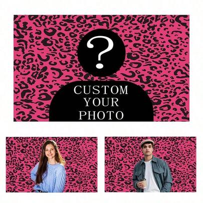 1pc Customized Pink Leopard Print Tapestry, Personalized Customization Available, Suitable For Birthday, Wedding, Valentine's Day, Party, Father's/Mother's Day, Home Decor, Bedroom Decoration, Student Dorm Decor