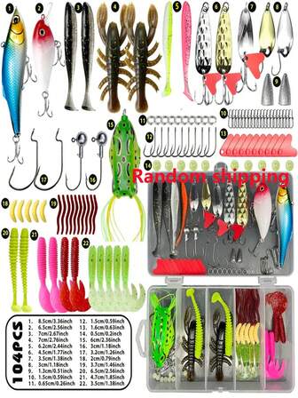 216件套钓鱼配件套装，包含钓具盒、鱼钩、铅坠、转环、渔具和工具，男士钓鱼礼品套装