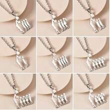 Un collar colgante de acero inoxidable chapado en oro como regalo del Día de la Madre para mamá - Dorado - Ver 2