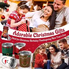 - Juego de 4 piezas de regalo de Navidad, vasos de chupito con medias de Navidad, tapas y pajitas, tazas de Navidad de acero inoxidable de 3 onzas para fiestas navideas, reuniones - Multicolor-1 - Ver 7