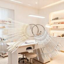 24pcs/Pack Natural Transparent Nail Polish Display Card, Gel Nail Practice Chart, Nail Art Display Tools - Multicolor - View 3