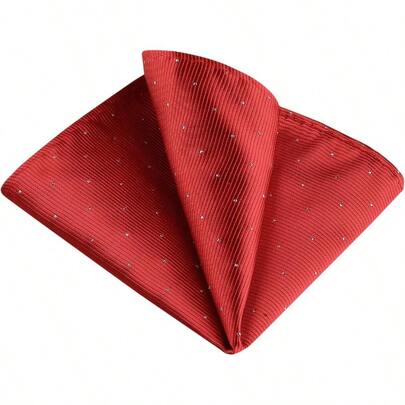 WSXC Men's Pocket Squares Classic Satin Polka Dots Solid Color Handkerchiefs For Wedding Business