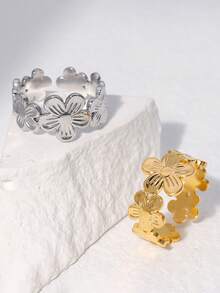 1pc Adjustable Stainless Steel Hip Hop Ring - Stainless Steel Ring - View 14