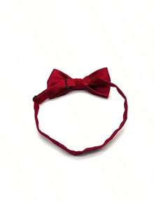 1pc Women Solid Bow Tie Durable, Versatile, And Stylish For Weddings Parties Holidays Casual Men Necktie - Đỏ - Xem 2