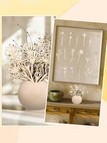 12 piezas Ramo de ramas de flores silvestres de madera natural - Margarita, Rosa, Lirio - Perfecto para decoración del hogar, boda, centro de mesa de fiesta, Pascua, Navidad, Acción de Gracias, Día de San Valentín - Sin electricidad requerida, decoración duradera - Ideal para arreglos florales DIY y decoración de mesa, decoración estacional, ramo elegante, detalles hechos a mano, ramas decorativas, compras de vacaciones (tipo de flor aleatorio) - Multicolor - Ver 10