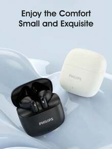 Tai nghe không dây Bluetooth 6.0 Philips, kiểu dáng bán nhét tai, chất lượng âm thanh cao, khử tiếng ồn khi chơi game, tương thích với iPhone và Android, model TAT1020 - trắng - Xem 2