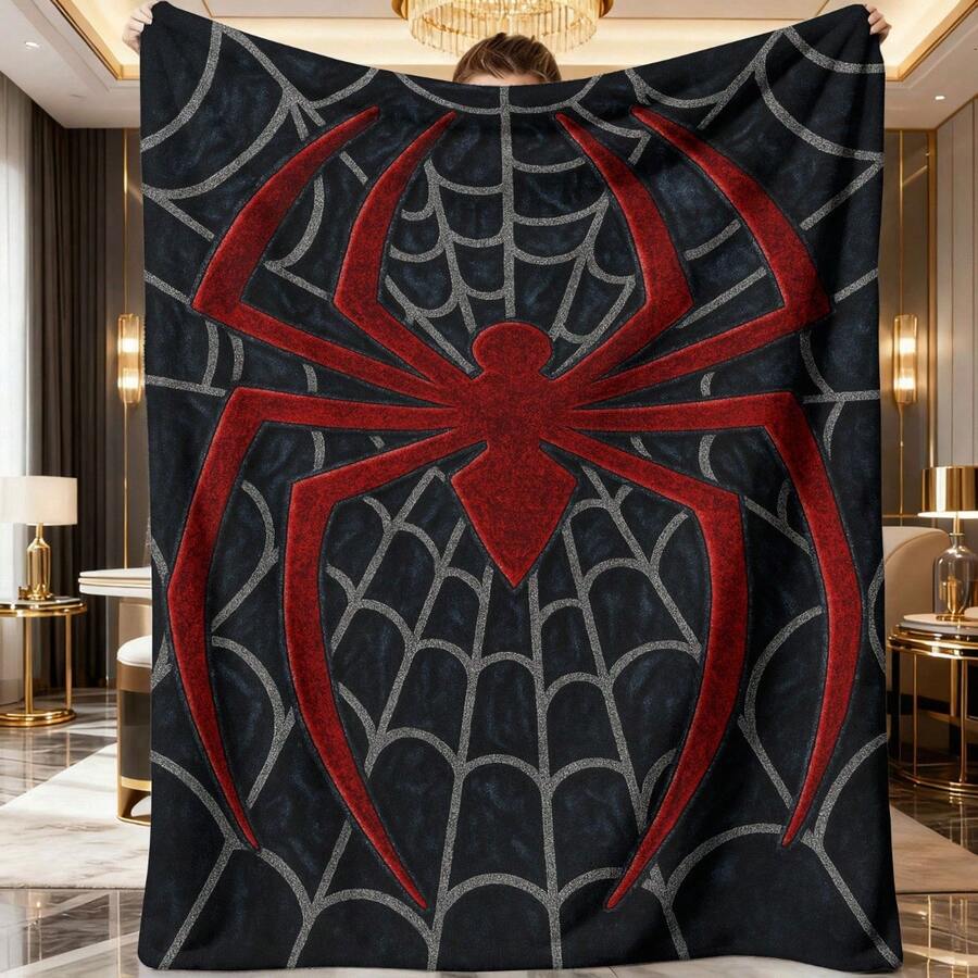 Spider Pattern Printed Flannel Blanket, Soft And Cozy Blanket, Modern Style Blanket, Suitable For Travel, Camping, Office Lunch Break Blanket And Home Decoration, Ideal Birthday, Holiday Gift Four Seasons Universal Multifunctional Blanket/Perfect Gift, Blanket With Modern Aesthetic Design And 2D Printing Him, Her Gifts For Her, Him, Family, Boyfriend, Girlfriend, Father, Family, Mother, Lover, Daughter, Son, Grandfather, Grandmother, Friend, Classmate, Pet. Perfect Nap, Camping, Travel, Home, Daily Life, Office Decoration, Birthday, Anniversary, Valentine's Day, Thanksgiving, Christmas, Halloween, Mother's Day, Father's Day, Wedding, New Year Gifts,Back To School Season,Graduation Gift,Sofa,Bed,Car,Bedroom,Living Room,Office, Outdoor Camping, Beach,Wall Decoration,Newly Expanded Themed Collections To Meet A Variety Of Styles And Scenar - 多色11 - 查看 1