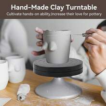 EstiloPlato Giratorio Craft, Placa Giratoria De CeráMica, Artesanal Hecho A Mano Arcilla Platos Giratorio CeráMica Herramienta Escultura Plato De Accionamiento Directo (DiáMetro 17,8)VersióN Mejorada - Diámetro 17,8 - Ver 3