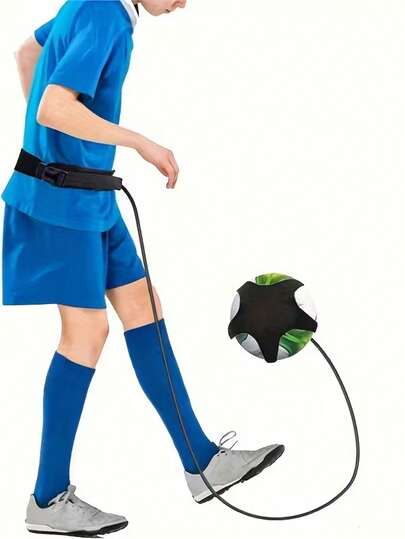 1pc Adjustable Volleyball/Football Training Waist Belt, Suitable For Beginners To Practice Ball Control Skills, Football Juggling Bag, High Elastic Resistance Band, Rotary Volleyball Spike Training Device, Football Kicking Assist Training Equipment, Suitable For Students And Football Enthusiasts