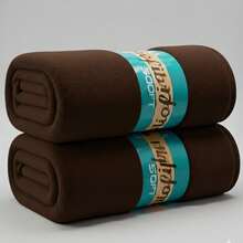 Microfiber Blanket, Double Size, Hypoallergenic, Printed And Plain, Warm - Rust Brown - View 1