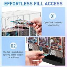 - Dispensador de 3 ranuras, dispensador de tarjetas, caja de acrlico para tarjetas de intercambio/paquetes de refuerzo deportivos 4 mm de grosor - Transparente - Ver 4