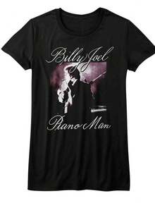 Billy Joel Piano Man Black Junior Women's T-Shirt - 黑色 - 查看 1