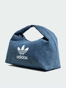 Adidas 阿迪达斯 ALWAYS ORIGINAL 单肩包，牛仔布风格，大容量云朵包，运动包，阿迪达斯 Originals 三条纹标志吊坠，棉质云朵单肩手提包，男女通用，蓝色 - 寶藍色 - 查看 5