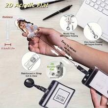 قطعة واحدة مشبك بطاقة أكريليك 2D جميل بشكل طفلة ممرضة، متين للممرضات وطلاب الطب والممارسين الطبيين، إكسسوار احترافي، رسوم توضيحية مرحة، عودة إلى المدرسة، لوازم مدرسية، مكتب، إكسسوارات، هدايا للبنات، هدايا للفريق - أبيض - مشاهدة 7