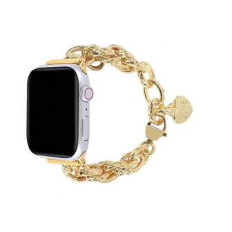 1pc Stainless Steel Heart-Shaped Chain Watch Band, Compatible With Apple Watch 45mm 49mm 38mm 40mm 41mm 42mm 44mm 46mm, Compatible With Apple Watch Series Ultra/SE/11/10/9/8/7/6/5/4/3/2/1