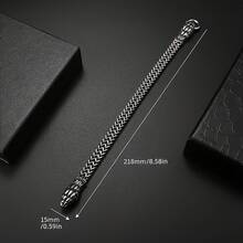 Men's Retro Punk Style Stainless Steel Double Snake Head Bracelet - Gothic Design, Suitable For Party And Casual Outfits, Women Can Also Wear - Bạc - Xem 6