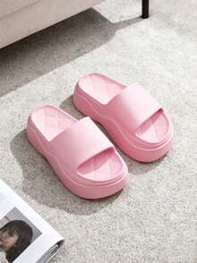 Zapatillas de casa mujer, chanclas mujer,zapatillas estar por casa mujer EVA para mujer, sandalias de plataforma de 7cm,antideslizantes y suaves, perfectas para usar en casa, en la playa o en el baño. - Rosa - Ver 6