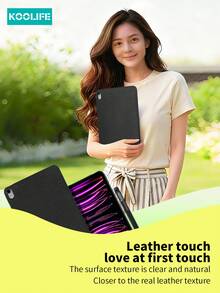 حافظة واقية بملمس جلدي من Koolife، لون أحادي متوافق مع iPad 9.7/10.2/10.5/Air 4/Air 5/10th/10.9/Pro 11 بوصة/Air 11 (M2)/Air 13 (M2)/Pro 11 (M4)/Pro 13 (M4) 2024 12.9 بوصة/iPad Air 13 (M3 2025)/iPad Air 11 بوصة (M3) 2025/iPad (A16) 11 بوصة الجيل 11 موديلات 2025 - الأسود - مشاهدة 4