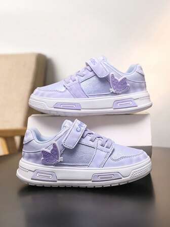 Barnskor, Barnsneakers, Lätta och bekväma sportskor för flickor, Praktisk kardborreknäppning, Glitterdekor, Flickskor