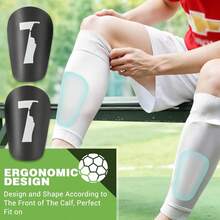 1 Pair Mini Football Training Shin Guards With Number 7 & Human Head Graphic, Comfortable Wear And Durable - Multicolor - View 4