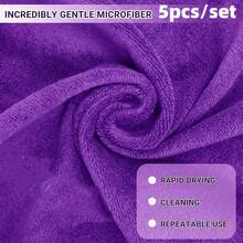 5/10 Packs Of Luxurious Soft Touch Quick-Dry Microfiber Face Cloths - Hypoallergenic, Preservative-Free, Reusable Makeup Remover Cloths For All Skin Types - Wine Red, Gentle And Effective Facial Washing Experience - Multicolor - View 14