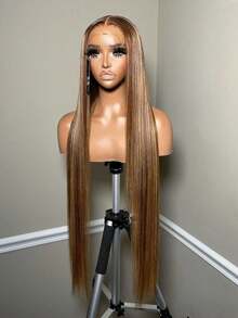 Highlight Wig Human Hair 13x4 Hd Transparent Lace Frontal Wig Honey Blonde Lace Front Wigs Human Hair Straight Pre Plucked With Baby Hair For Women - S4/27 - 查看 2