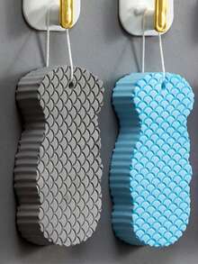 2Pcs Sponge Bath Scrubbers With Fish Scale Textured 3D Design, Gentle On Skin, Bathing Cleansing Tool,Adorable Fish-Shaped Sponge, Soft Pumice Stone For Scrubbing, Seasonal Bath Sponge For Bathing, Swimming, Cleaning,Bath Sponge Embossing Soft Bath Sponge Household Scrub Tool, Painless Exfoliation Back To School,Bathroom Gadgets; Bathing Tools - Multicolor - View 17