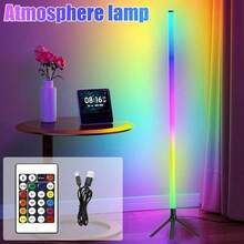 USB Powered Smart LED Corner Floor Lamp, RGB Atmosphere Light, Multi-Color Upright Lamp For Dance Hall, Game Room, Home Party, Holiday Decoration, Living Room & Bedroom Decor, Gaming Atmosphere - Multicolor - View 2