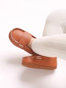 Giày Moccasin mềm mại, giản dị, mùa xuân/hè cho bé trai, 6-9-12 tháng tuổi, giày trẻ sơ sinh thời trang cho những dịp công cộng - màu nâu - Xem 8