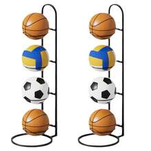Indoor Carbon Steel 6/5/4/3/2/1 Layers Basketball Storage Rack Put Ball Football Storage Basket Placed Rack Volleyball Stand Holder Space Home Bedroom Living Room Schools - Black - View 3